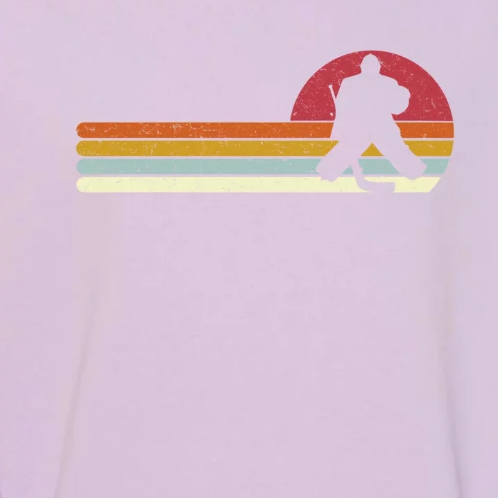 Goalie Sunset Ice Hockey Goalkeeper Gift Garment-Dyed Sweatshirt