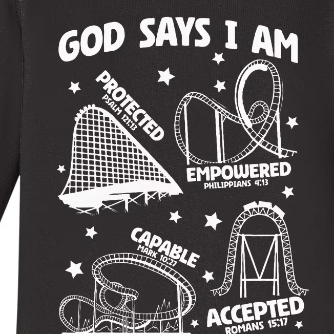 God Says I Am Roller Coaster Lover Christian Baby Long Sleeve Bodysuit