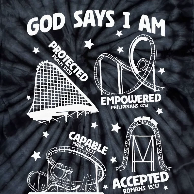 God Says I Am Roller Coaster Lover Christian Tie-Dye T-Shirt