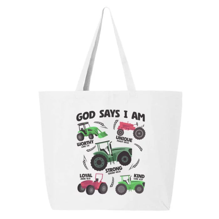 God Says I Am Tractor Lover Christian 25L Jumbo Tote