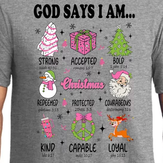 God Says I Am Christmas Bible Verses Christian Religious Pajama Set