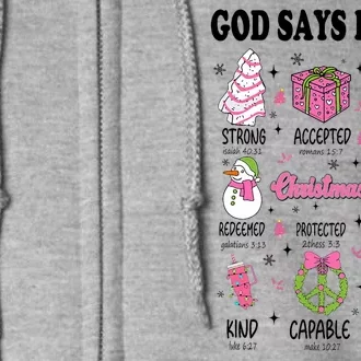 God Says I Am Christmas Bible Verses Christian Religious Full Zip Hoodie