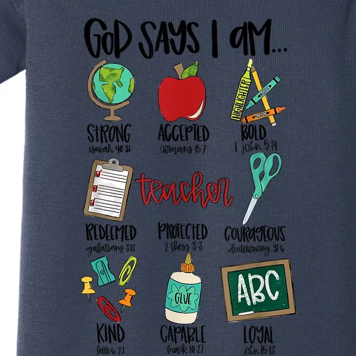 God Says I Am Teacher Baby Bodysuit