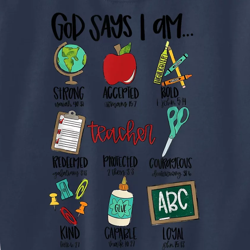 God Says I Am Teacher Kids Sweatshirt