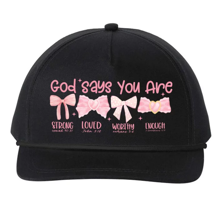 God Says I Am Coquette Snapback Five-Panel Rope Hat