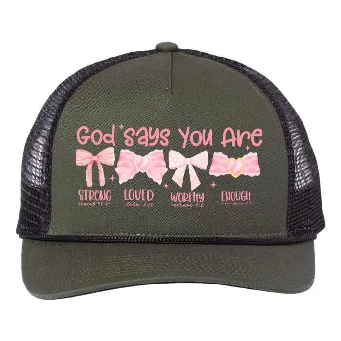 God Says I Am Coquette Retro Rope Trucker Hat Cap