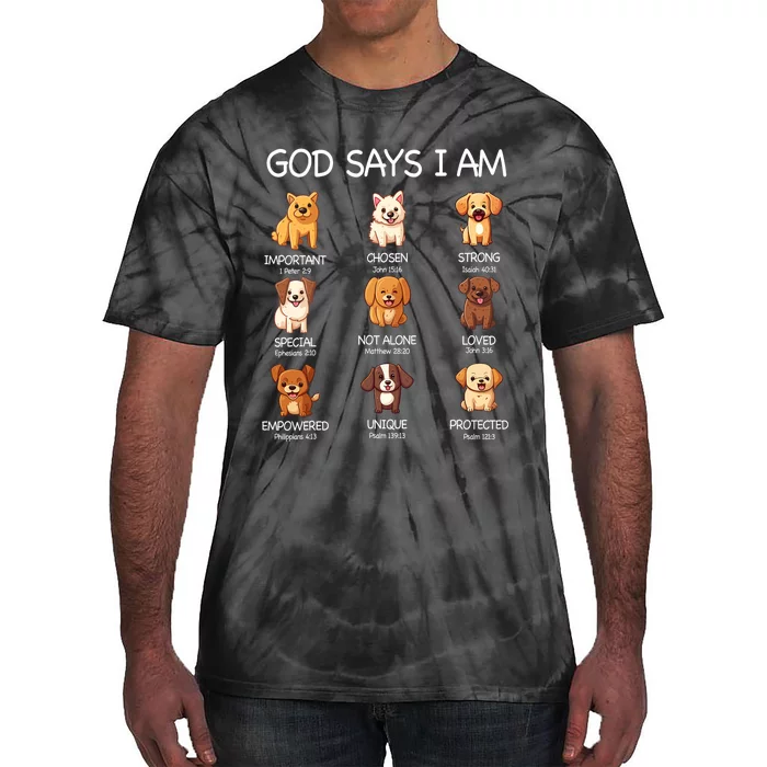 God Says I Am Cute Dogs Bible Verse Christian Tie-Dye T-Shirt