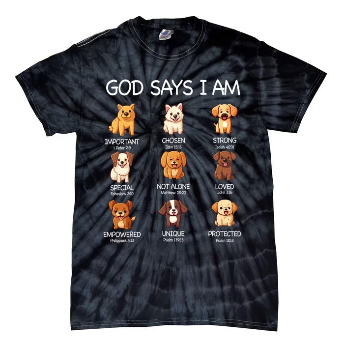 God Says I Am Cute Dogs Bible Verse Christian Tie-Dye T-Shirt