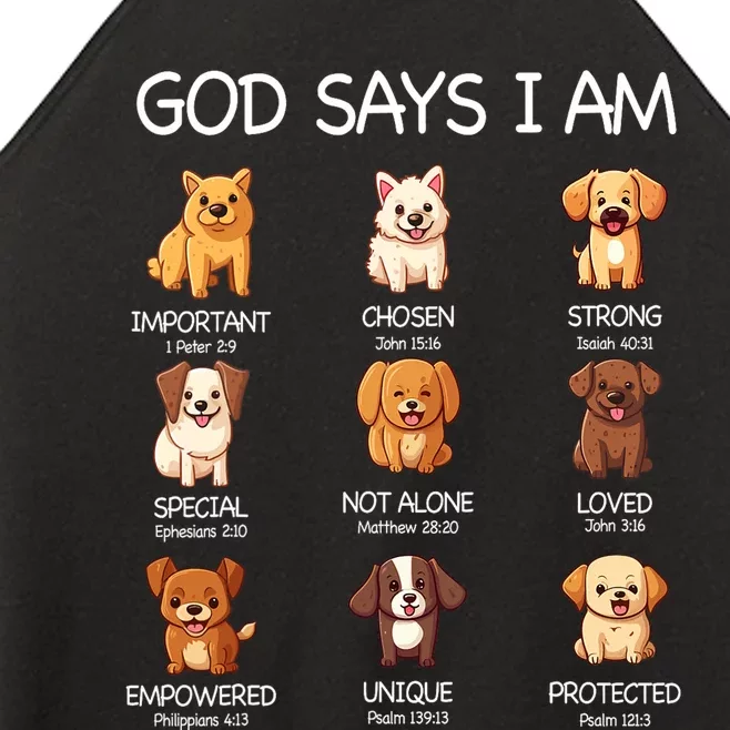 God Says I Am Cute Dogs Bible Verse Christian Women’s Perfect Tri Rocker Tank