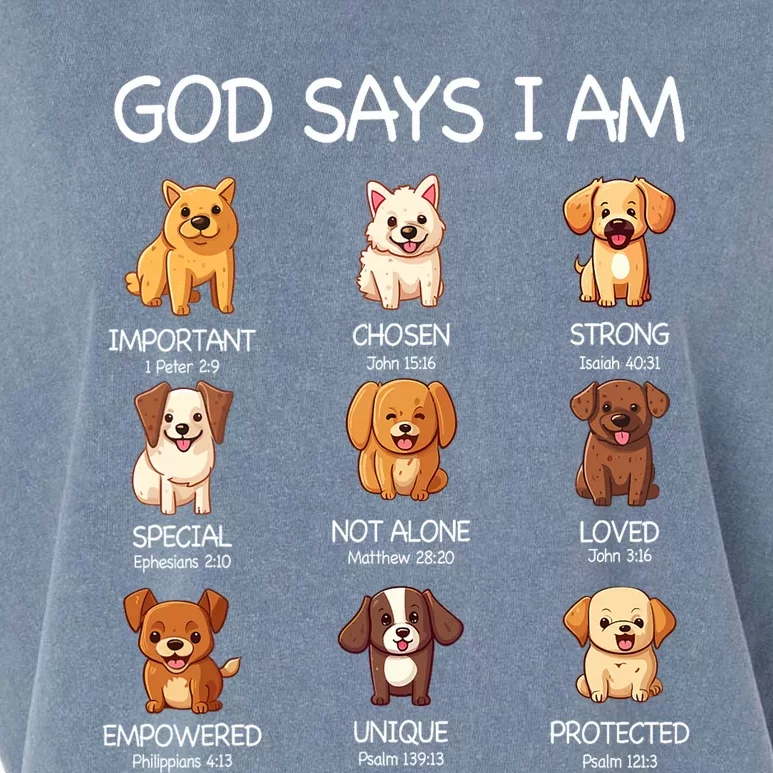 God Says I Am Cute Dogs Bible Verse Christian Garment-Dyed Women's Muscle Tee