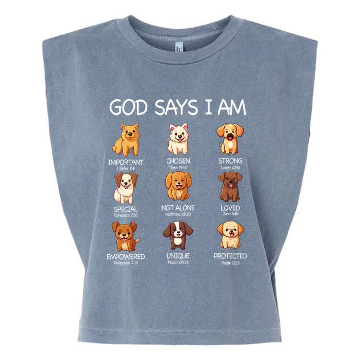 God Says I Am Cute Dogs Bible Verse Christian Garment-Dyed Women's Muscle Tee