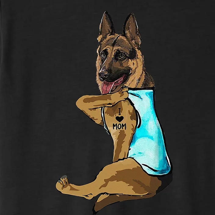 German Shepherd I Love Mom Tattoo ChromaSoft Performance T-Shirt