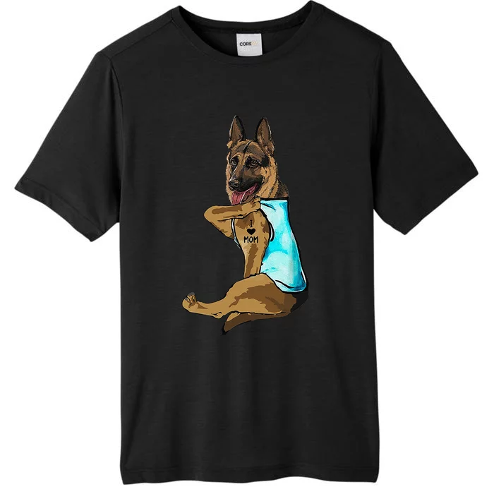 German Shepherd I Love Mom Tattoo ChromaSoft Performance T-Shirt