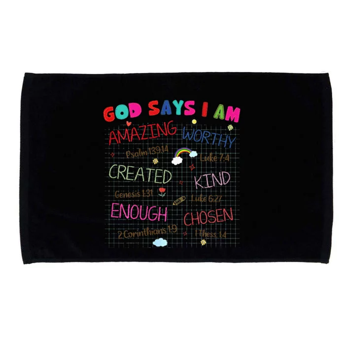 God Says I Am C.R.A.Y.O.N Drawing Bible Christian Microfiber Hand Towel