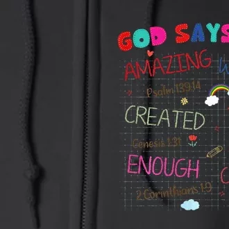 God Says I Am C.R.A.Y.O.N Drawing Bible Christian Full Zip Hoodie