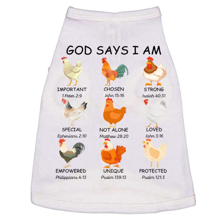 God Says I Am Chicken Christian Bible Funny Farm Chicken Doggie Tank