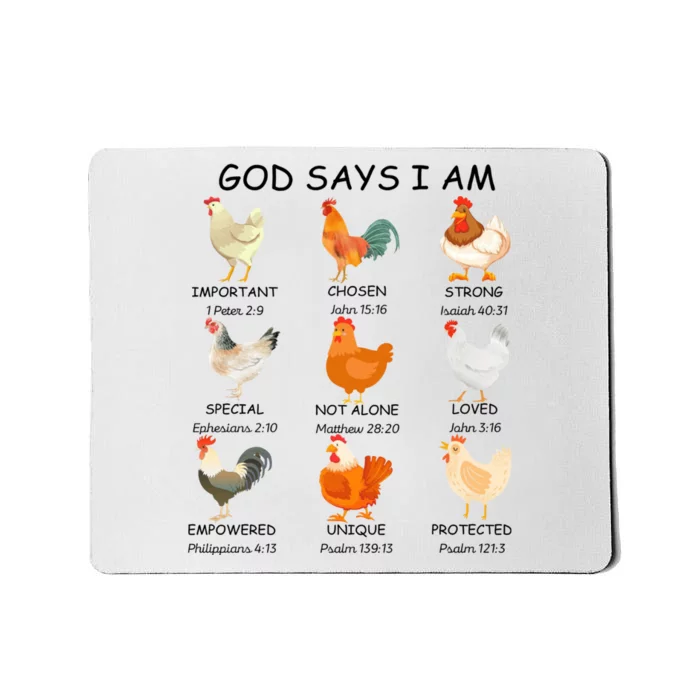 God Says I Am Chicken Christian Bible Funny Farm Chicken Mousepad