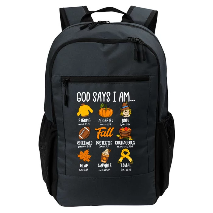 God Says I Am Fall Vibes Autumn Christian Daily Commute Backpack