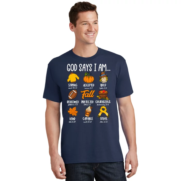 God Says I Am Fall Vibes Autumn Christian T-Shirt