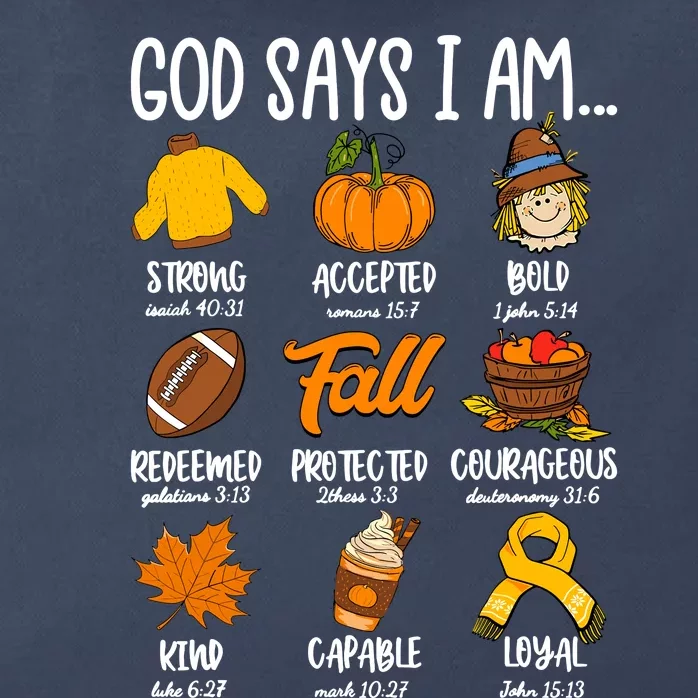 God Says I Am Fall Vibes Autumn Christian Zip Tote Bag