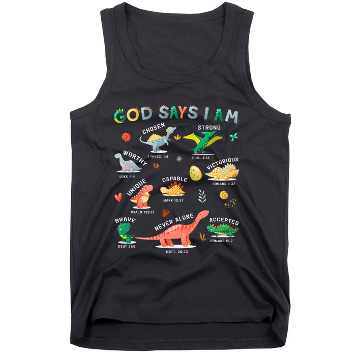 God Says I Am Dinosaur Tank Top