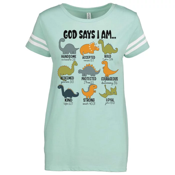 God Says I Am Handsome Enza Ladies Jersey Football T-Shirt