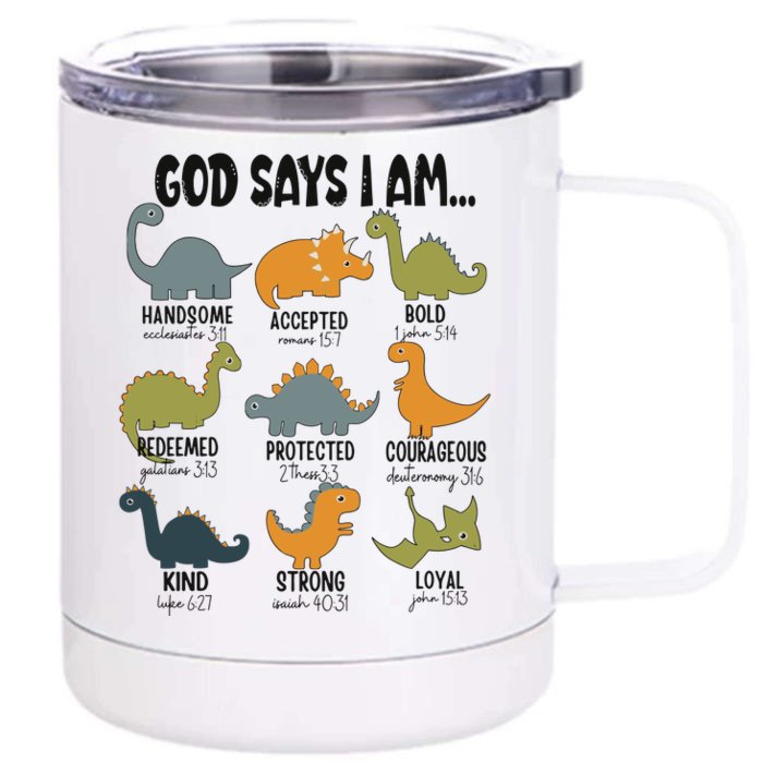 God Says I Am Handsome Front & Back 12oz Stainless Steel Tumbler Cup