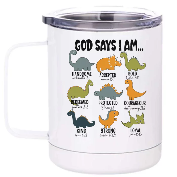 God Says I Am Handsome Front & Back 12oz Stainless Steel Tumbler Cup