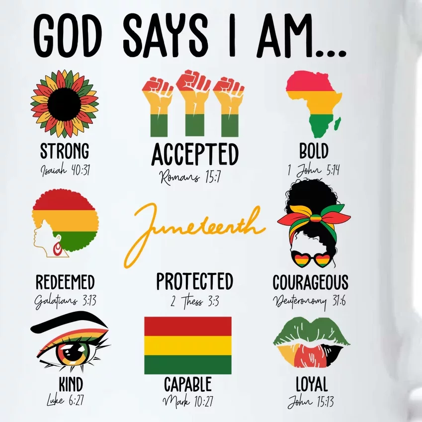 God Says I Am Celebrating Black Freedom 1865 Juneteenth Black Color Changing Mug