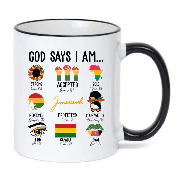 God Says I Am Celebrating Black Freedom 1865 Juneteenth Black Color Changing Mug