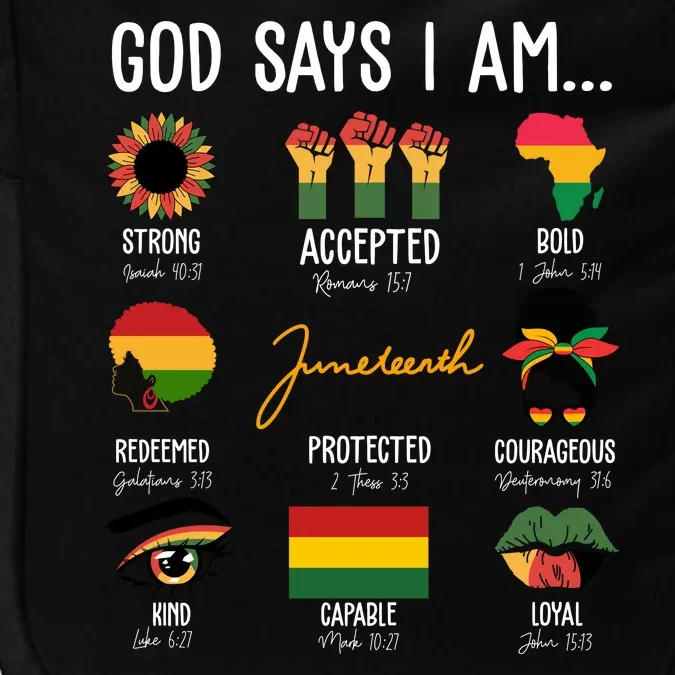 God Says I Am Celebrating Black Freedom 1865 Juneteenth Impact Tech Backpack