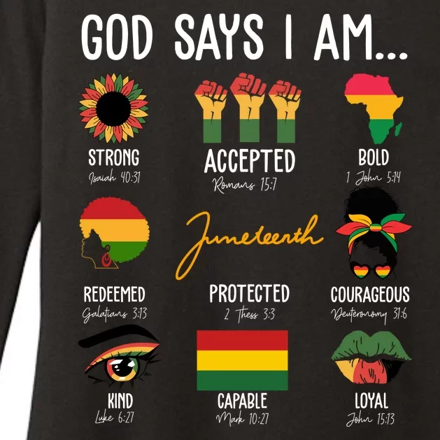 God Says I Am Celebrating Black Freedom 1865 Juneteenth Womens CVC Long Sleeve Shirt