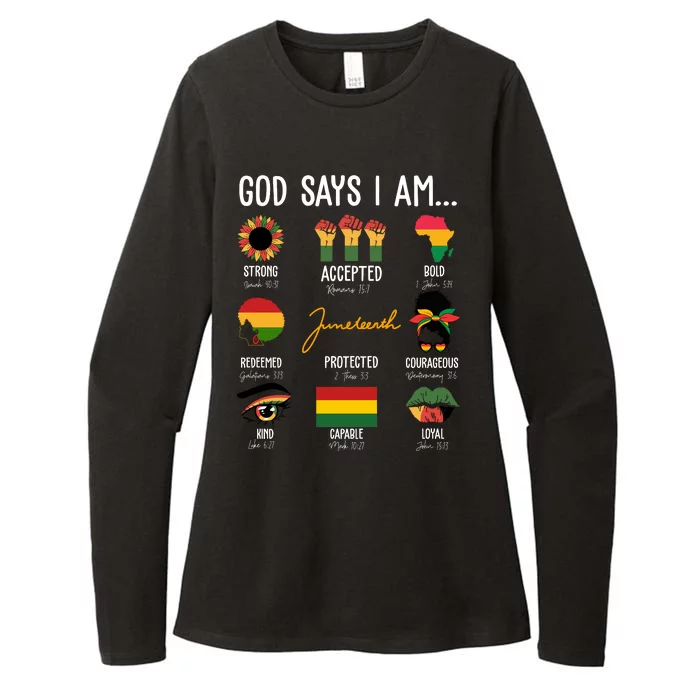 God Says I Am Celebrating Black Freedom 1865 Juneteenth Womens CVC Long Sleeve Shirt