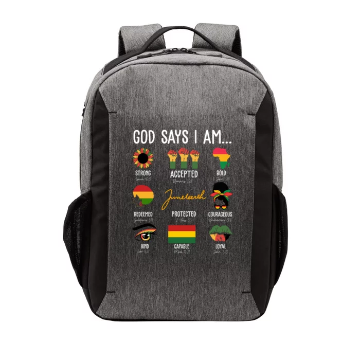 God Says I Am Celebrating Black Freedom 1865 Juneteenth Vector Backpack