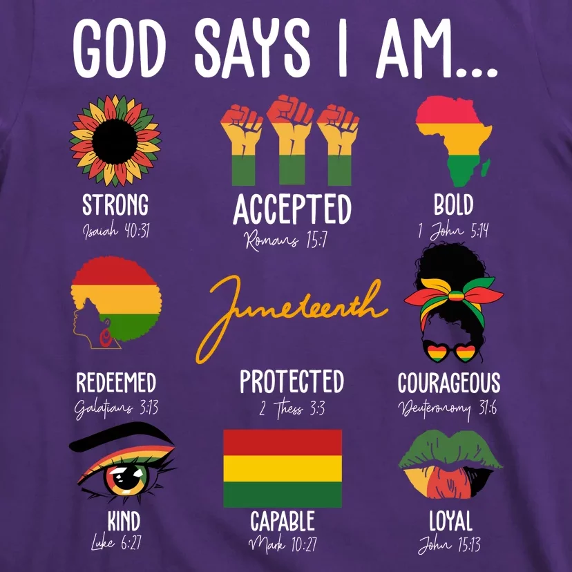 God Says I Am Celebrating Black Freedom 1865 Juneteenth T-Shirt