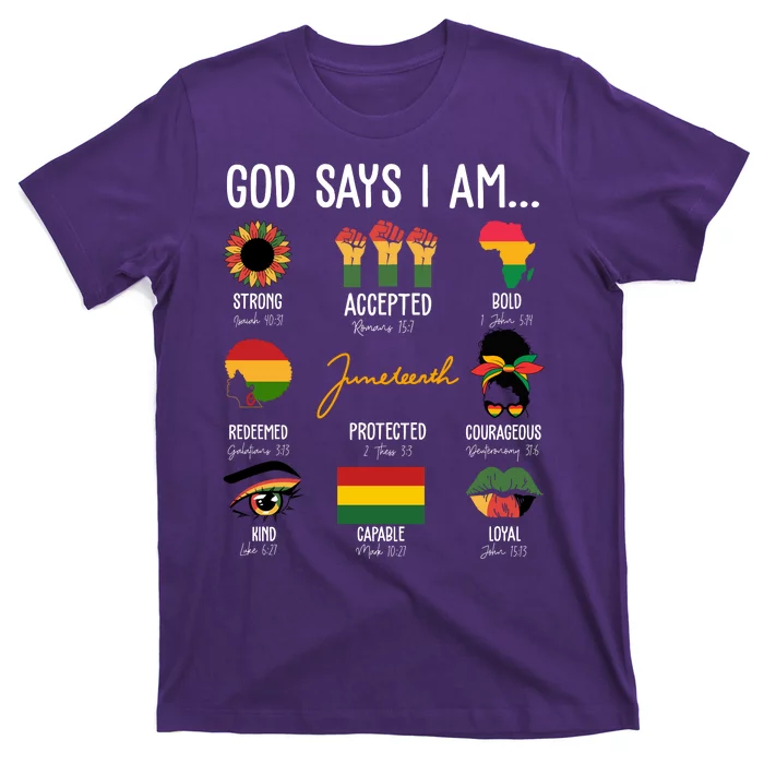 God Says I Am Celebrating Black Freedom 1865 Juneteenth T-Shirt