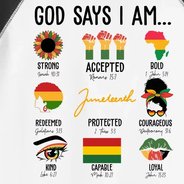 God Says I Am Celebrating Black Freedom 1865 Juneteenth Toddler Fine Jersey T-Shirt