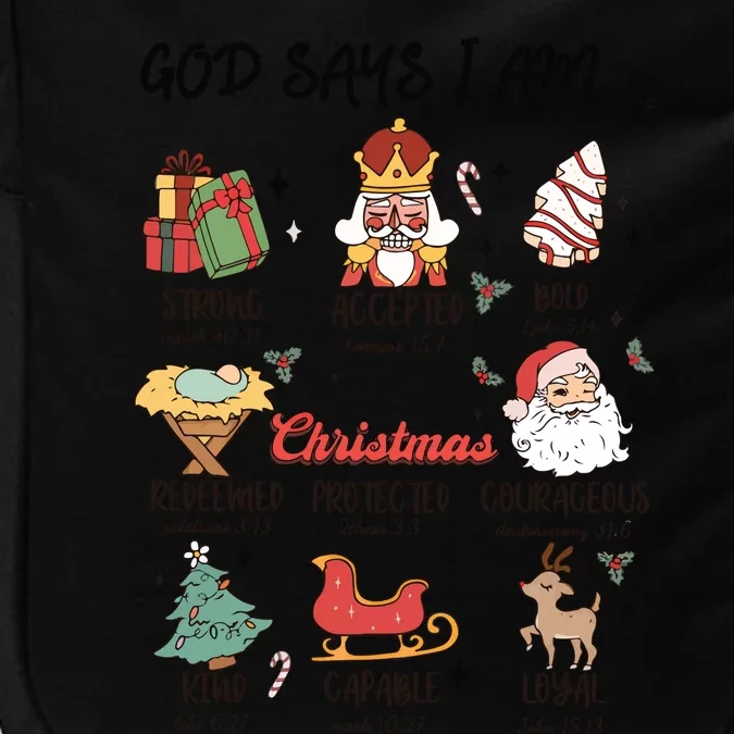 God Says I Am Christmas Bible Verse Turkey God Jesus Impact Tech Backpack