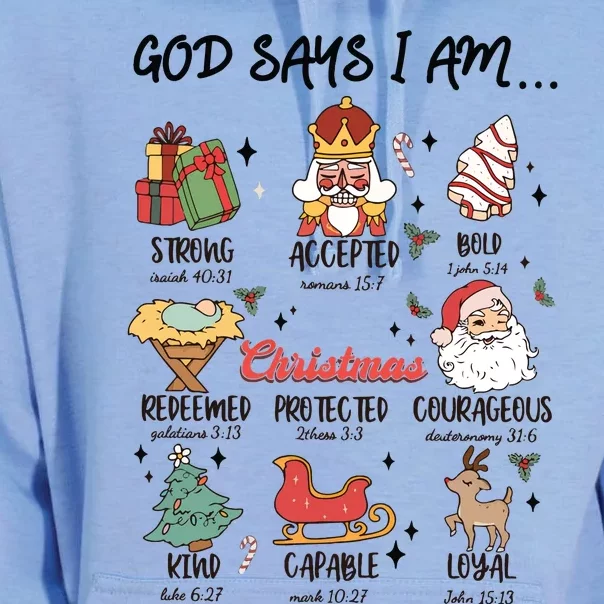 God Says I Am Christmas Bible Verse Turkey God Jesus Unisex Surf Hoodie