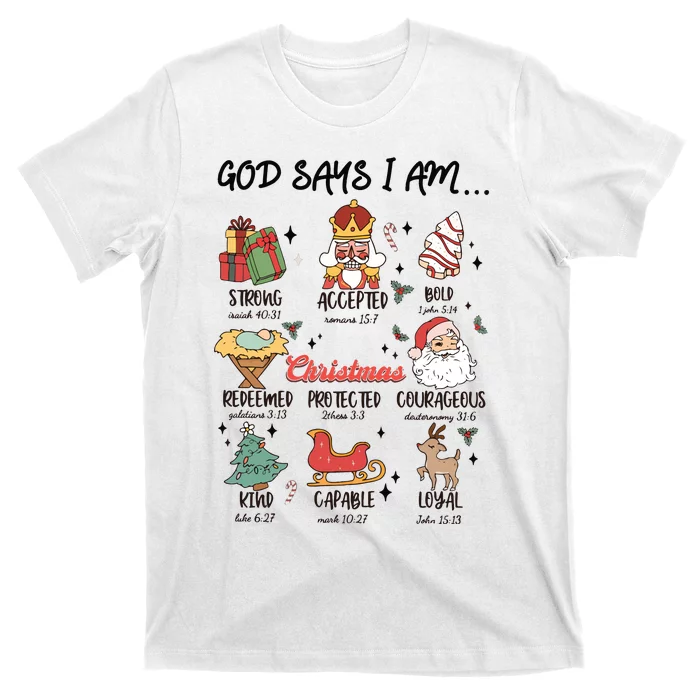 God Says I Am Christmas Bible Verse Turkey God Jesus T-Shirt