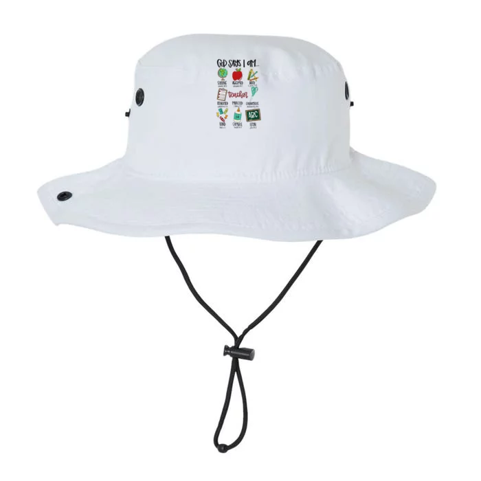 God Says I Am Teacher Legacy Cool Fit Booney Bucket Hat