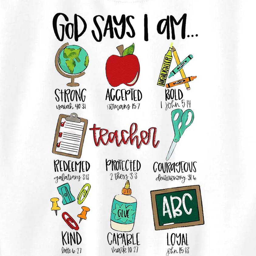 God Says I Am Teacher Kids Sweatshirt