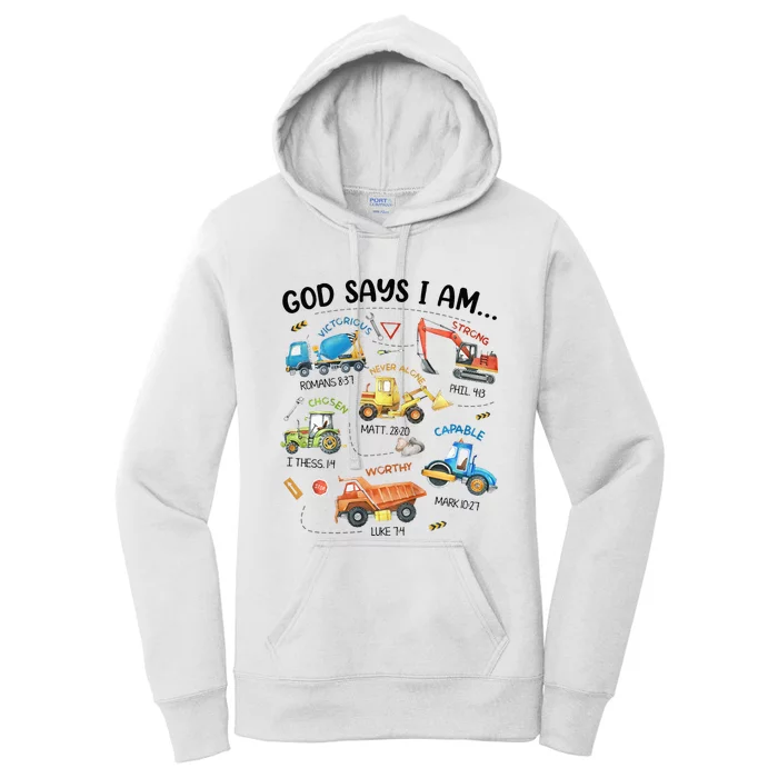 God Says I Am Construction Bible Verse Truck Women's Pullover Hoodie