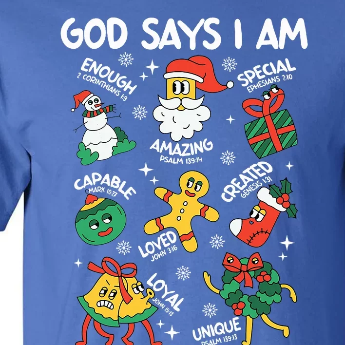 God Says I Am Christmas Lover   Christian Tall T-Shirt