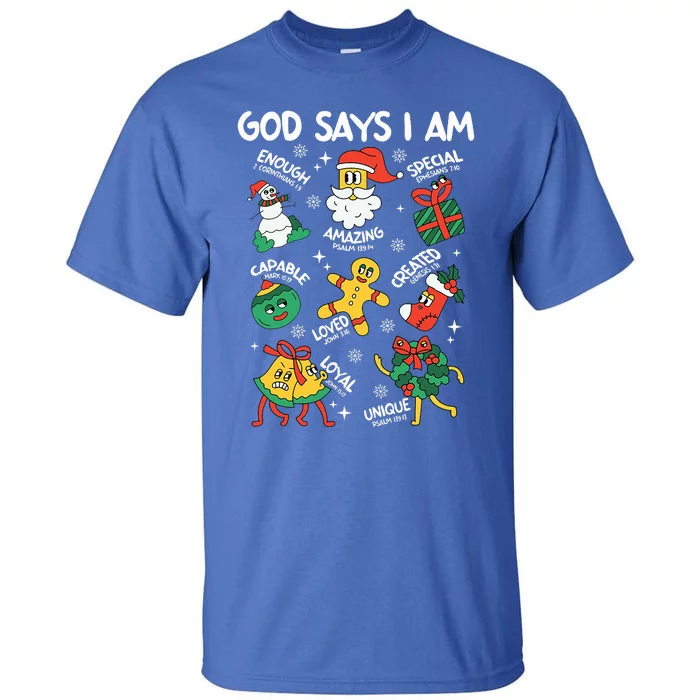 God Says I Am Christmas Lover   Christian Tall T-Shirt