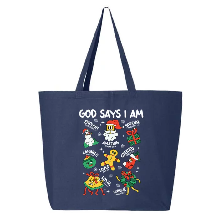 God Says I Am Christmas Lover   Christian 25L Jumbo Tote