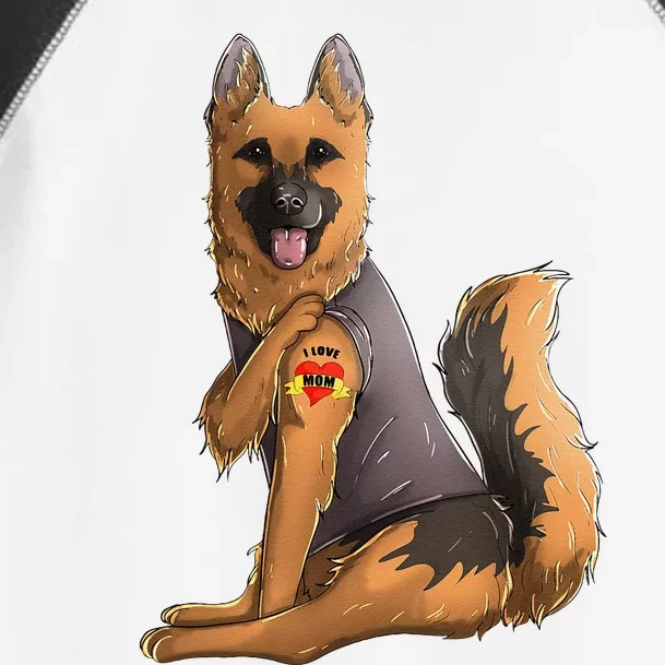 German Shepherd I Love Mom Tattoo Dog Mothers Day Toddler Fine Jersey T-Shirt