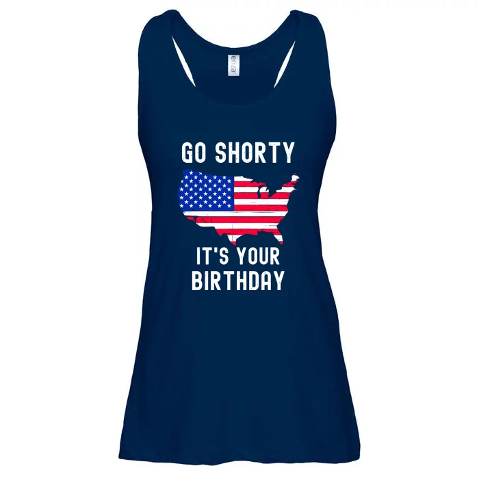 Go Shorty Its Your Birthday Stars And Stripes Sarcastic Gift Ladies Essential Flowy Tank