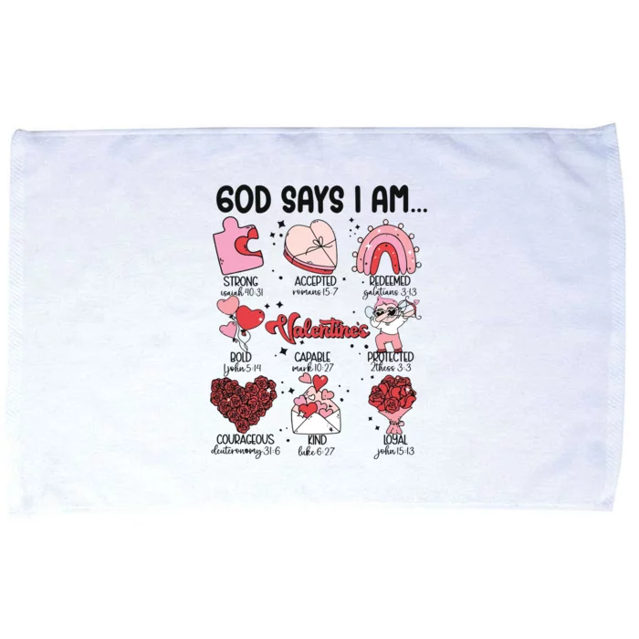 God Says I Am Valentine Funny Jesus Valentines Microfiber Hand Towel