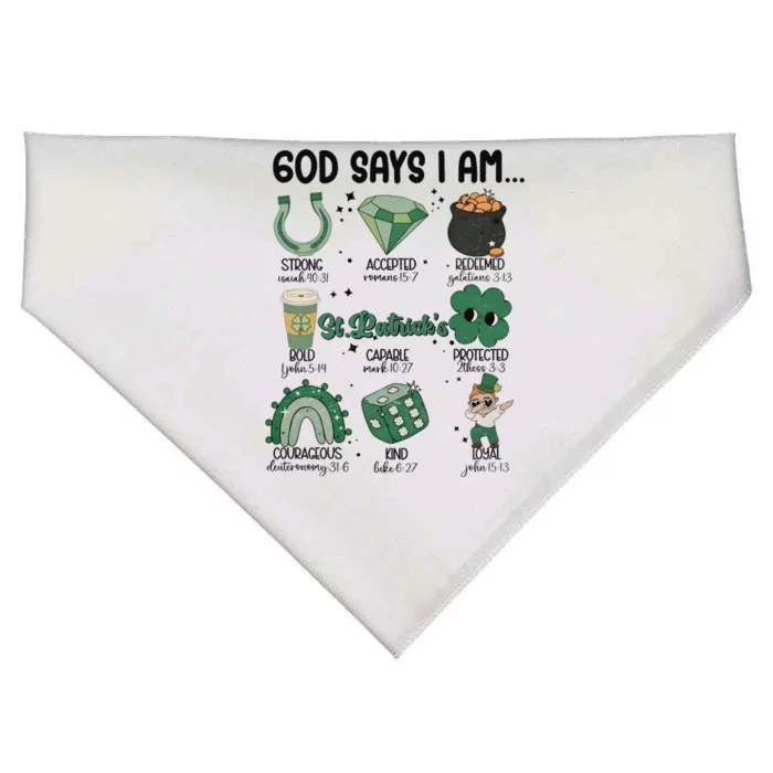 God Says I Am Retro St PatrickS Day USA-Made Doggie Bandana